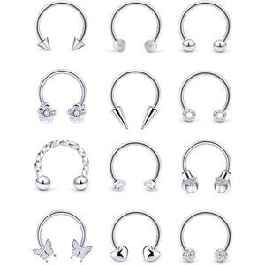 Septum Rings 16G Surgical Steel Septum Jewelry Smiley Piercing Jewelry Daith Roo